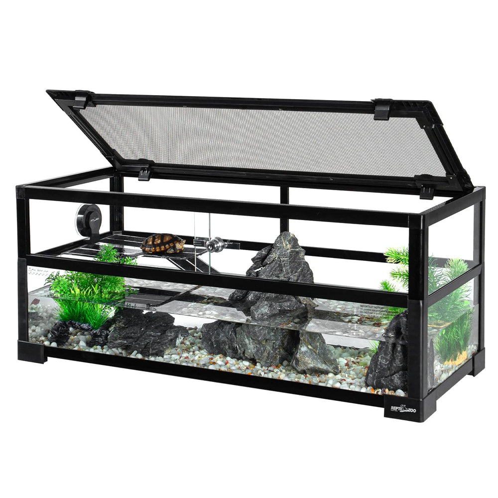REPTIZOO 5-inch-deep base supports water and habitat