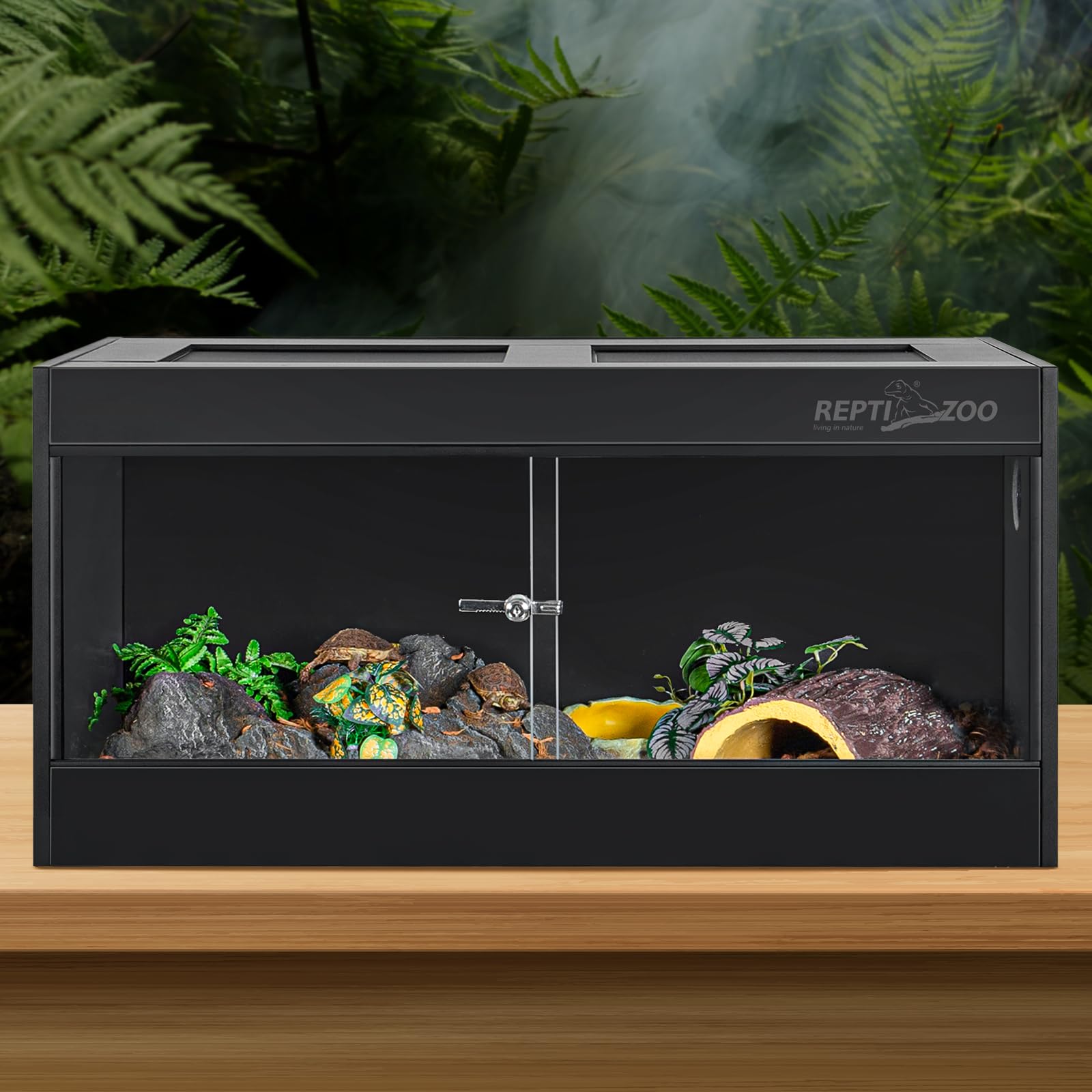 REPTI ZOO bearded dragon and gecko in spacious habitat