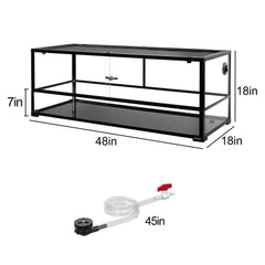 REPTIZOO 67 gallon turtle tank drainage system closeup enabling easy water changes