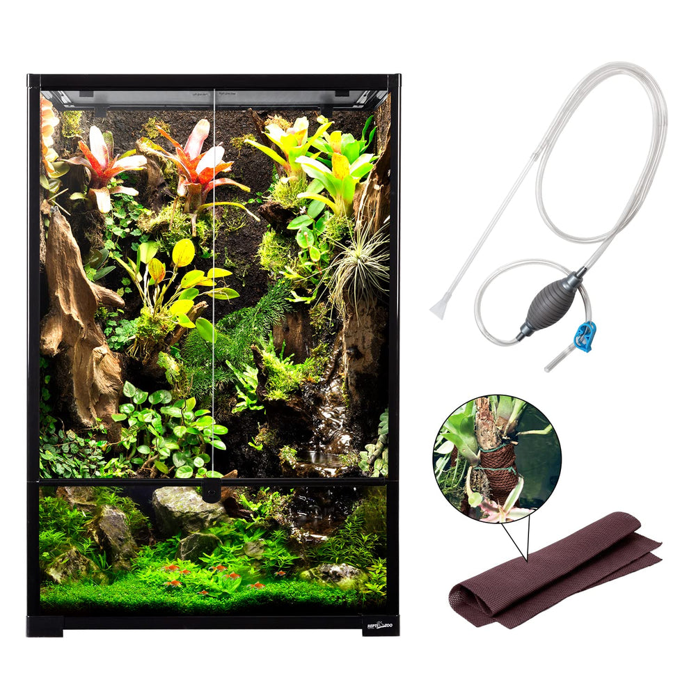 REPTIZOO 67gal paludarium setup showing spacious habitat for arboreal reptiles