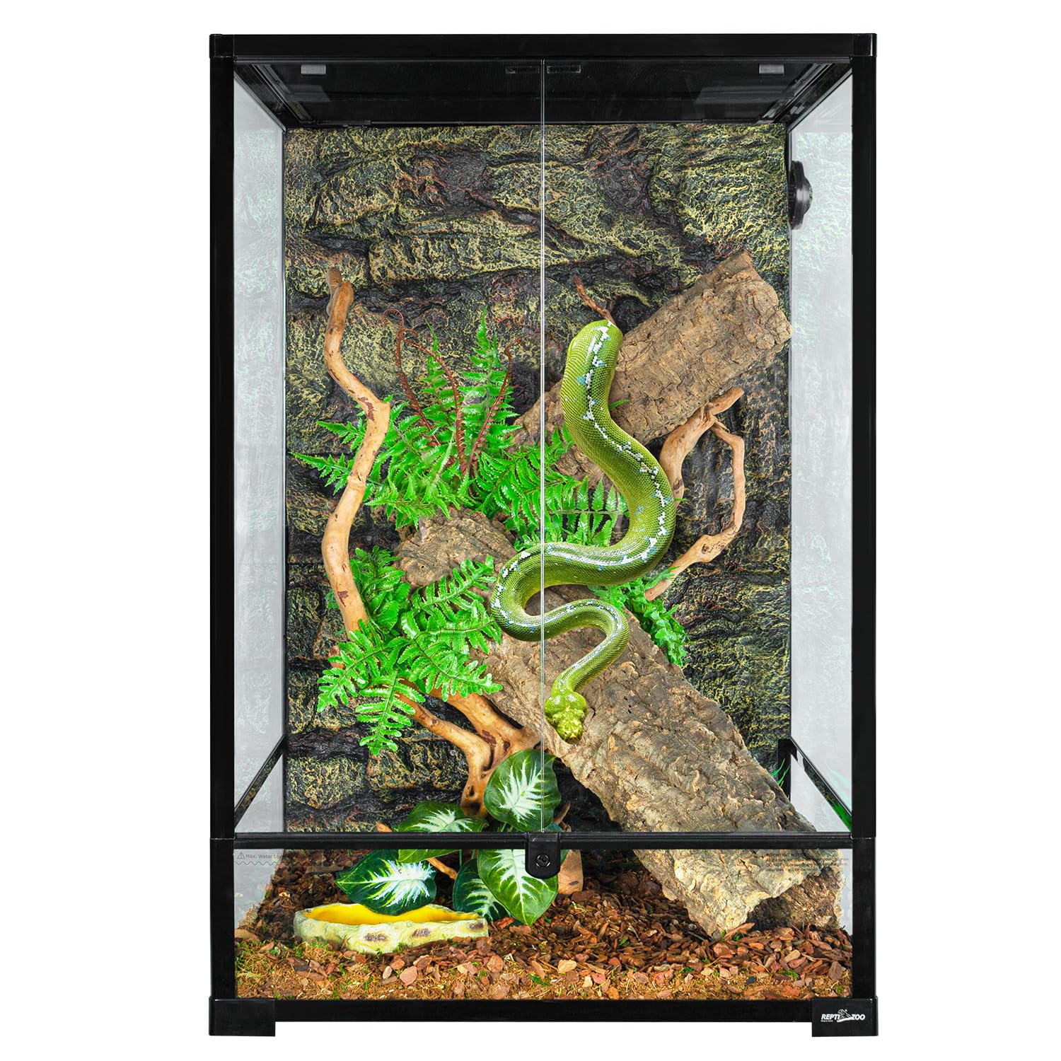 REPTIZOO terrarium top screen ventilation ensures ample airflow and light penetration.