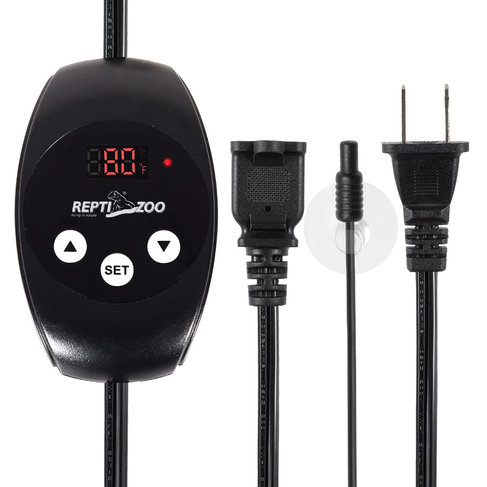 reptizoo dimming thermostat digital display highlights clear temperature settings for stable habitats