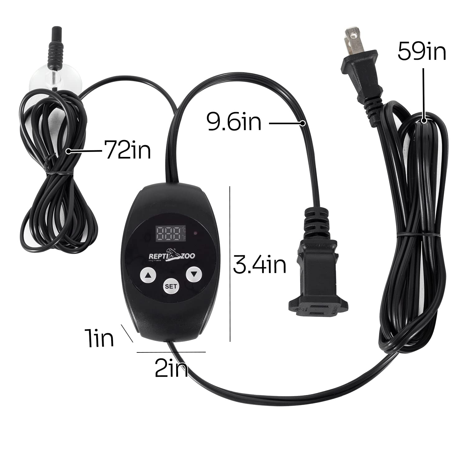 reptizoo dimming thermostat in a reptile enclosure highlights ambient temperature balance
