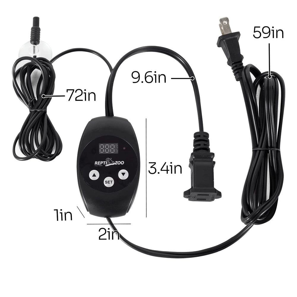 reptizoo dimming thermostat in a reptile enclosure highlights ambient temperature balance