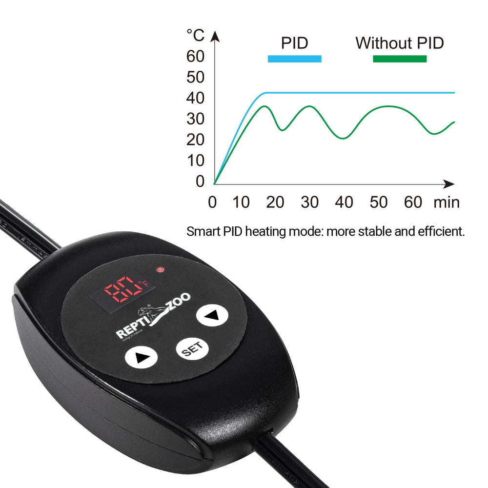 reptizoo dimming thermostat mounted on wall shows compact control footprint