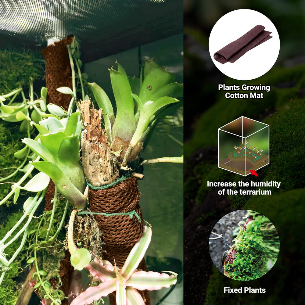 REPTIZOO plants growing cotton mat enhancing humidity and decor stability