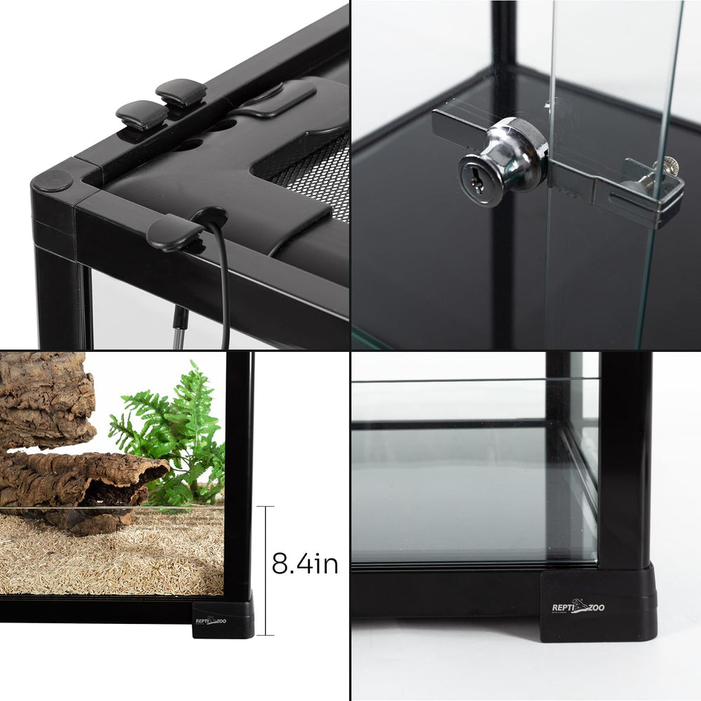 REPTI ZOO raised bottom frame supports heat mats and clean wiring