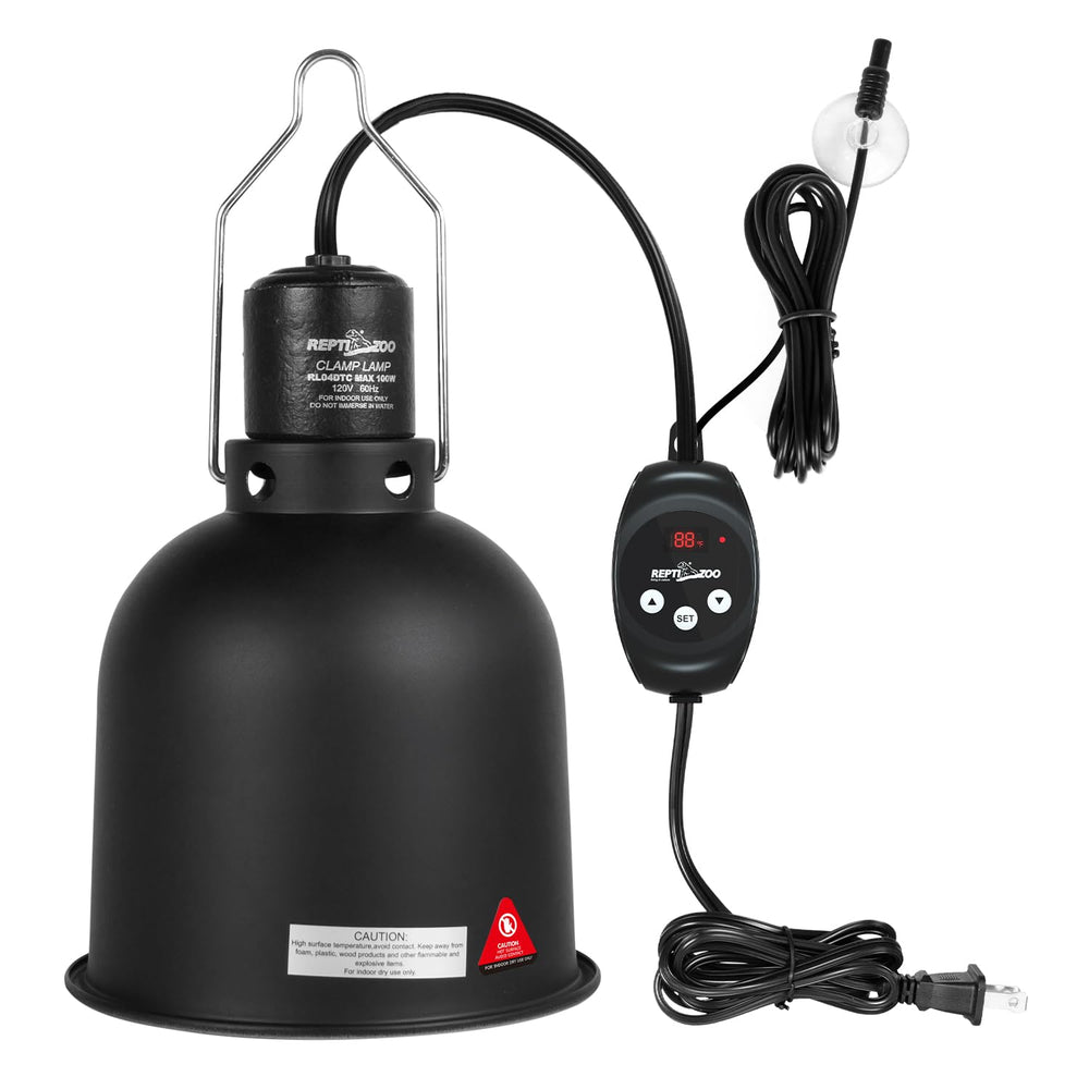 REPTI ZOO reptile light fixture dome boosts heat output and UV coverage for daytime basking
