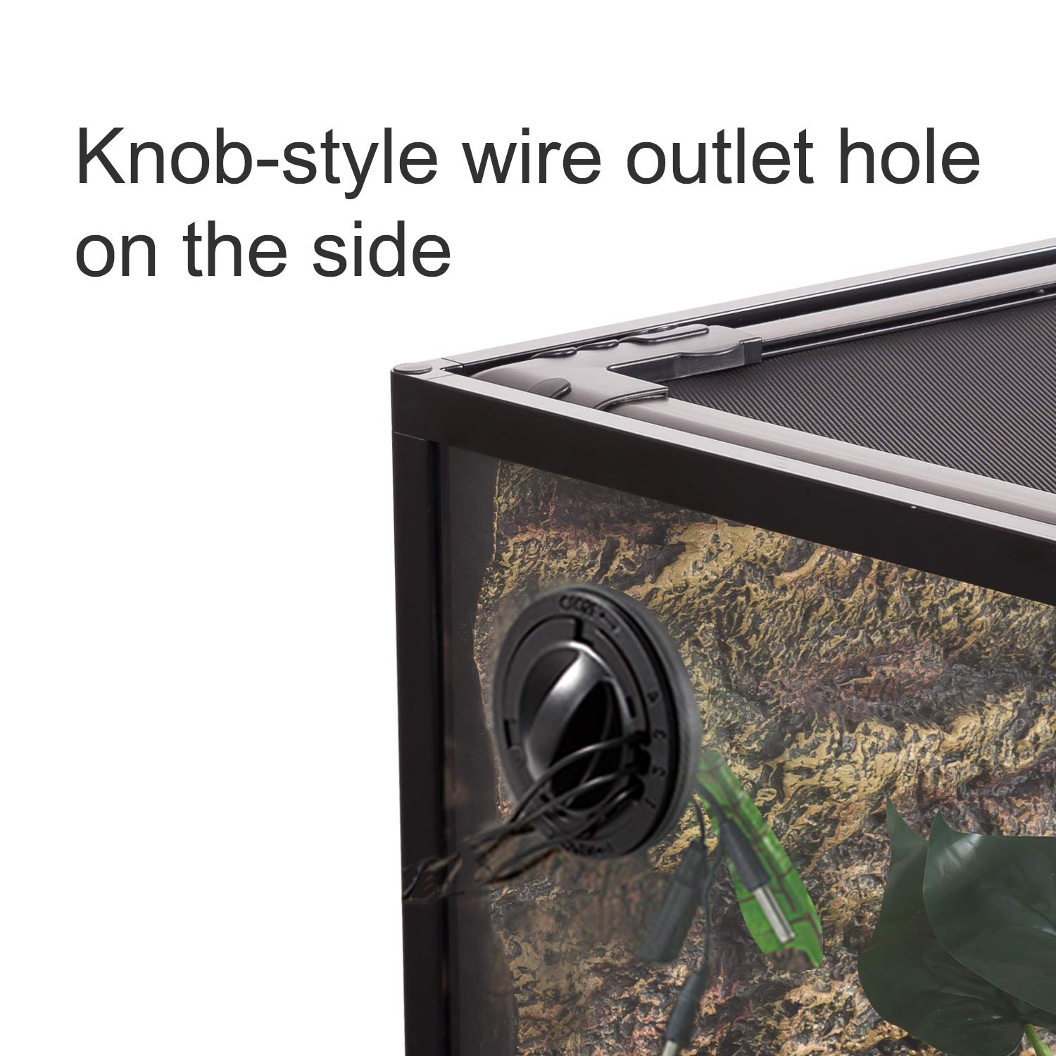 Substrate heater-ready base supports warm basking in REPTI ZOO terrarium.