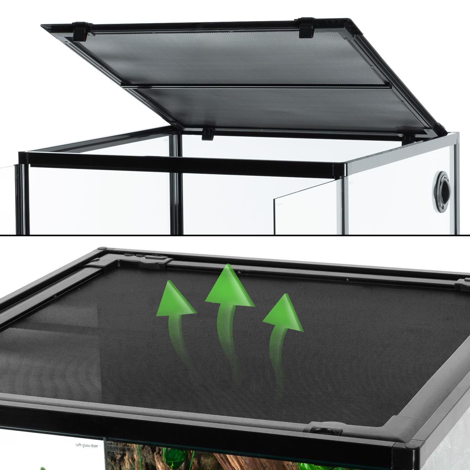 REPTIZOO front-opening doors allow easy feeding and decor adjustments without stress.