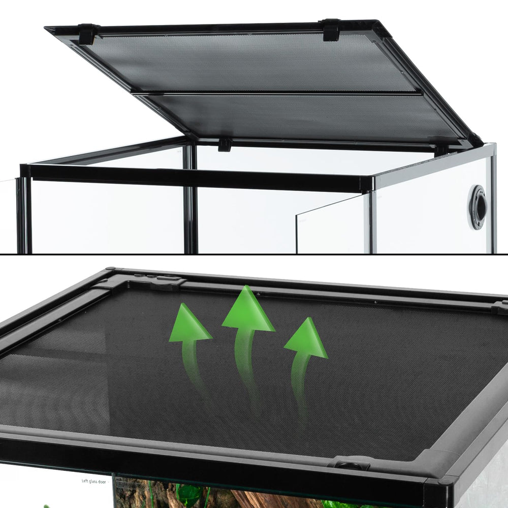 REPTIZOO front-opening doors allow easy feeding and decor adjustments without stress.