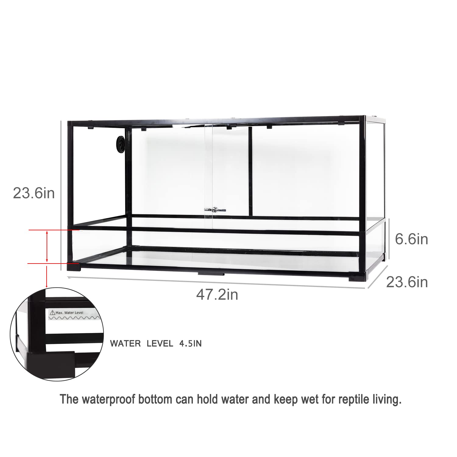 REPTIZOO terrarium raised bottom for accessory space and drainage
