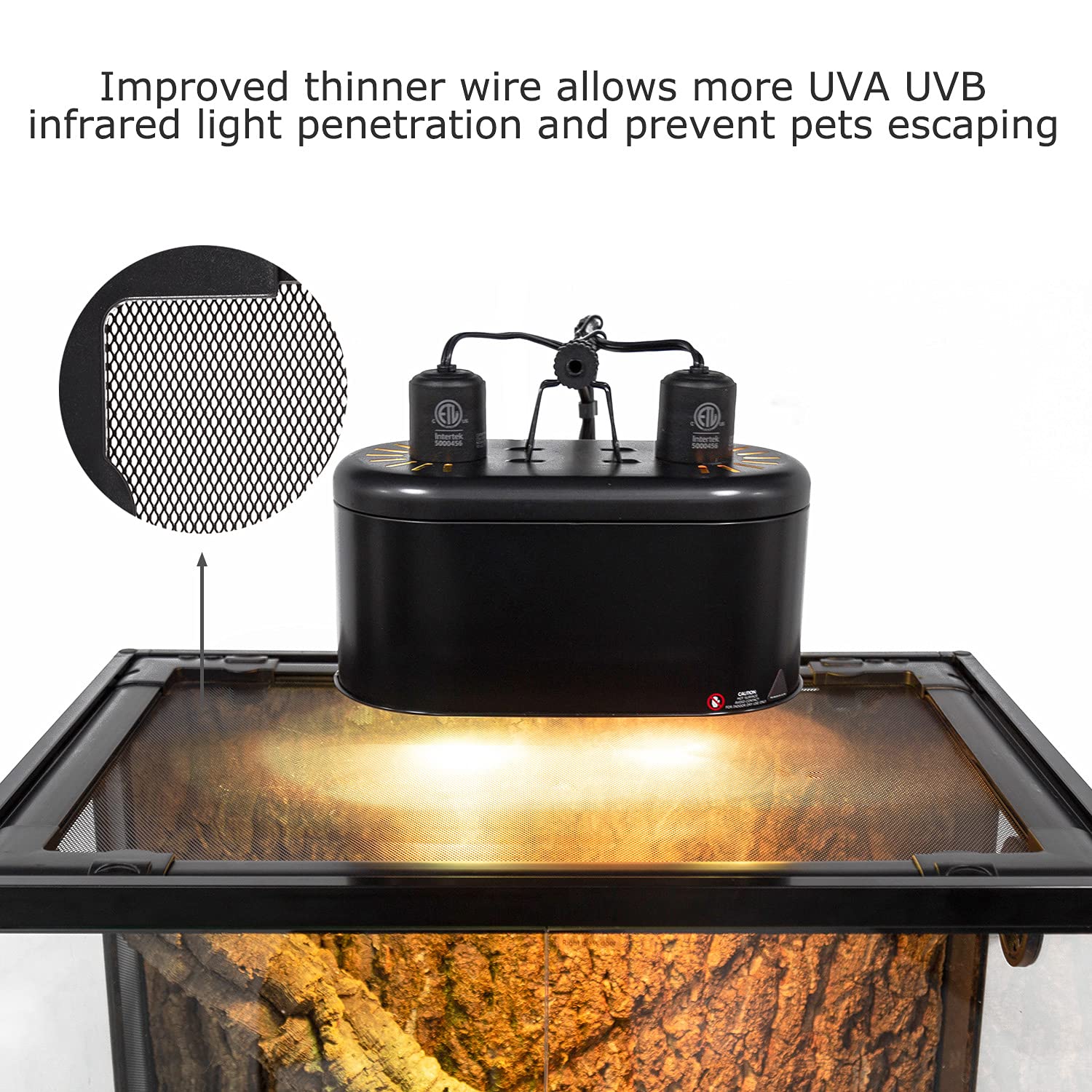 REPTIZOO terrarium top screen ventilation supporting airflow and heat