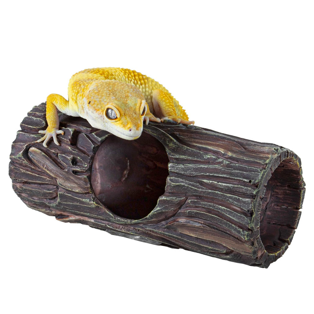 REPTIZOO tree-trunk hide close-up shows realistic forest texture