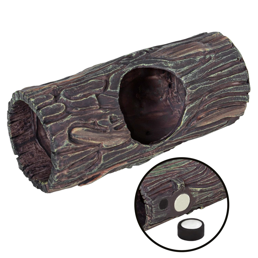 REPTIZOO tree trunk hollow entry demonstrates easy in-and-out access