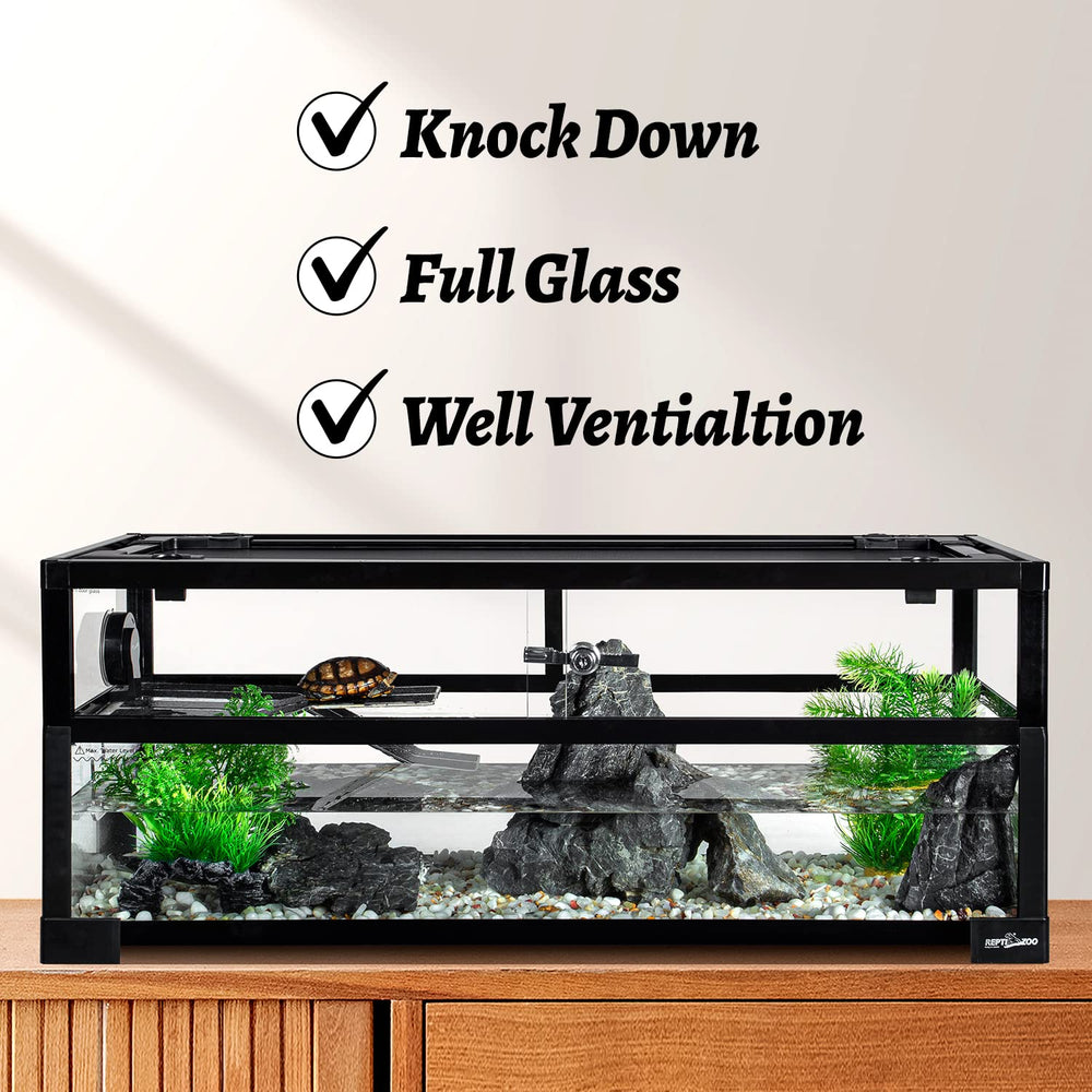 REPTIZOO sliding front doors ease feeding and cleaning