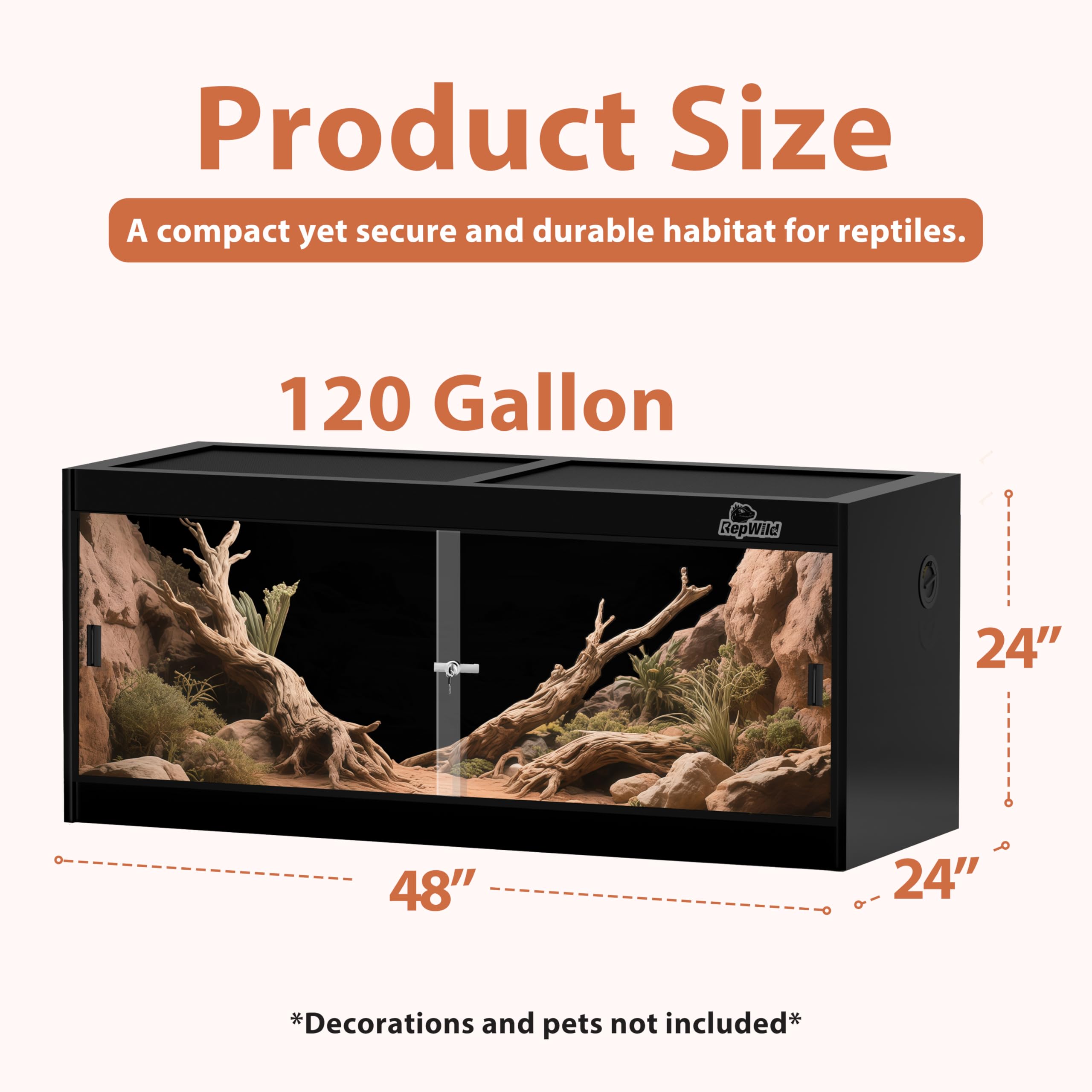 REPWILD 4x2x2 enclosure vent-top shows ventilated top for optimal airflow.