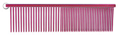 Resco professional anti-static grooming comb Candy Red side view demonstrating smooth glide across coat.