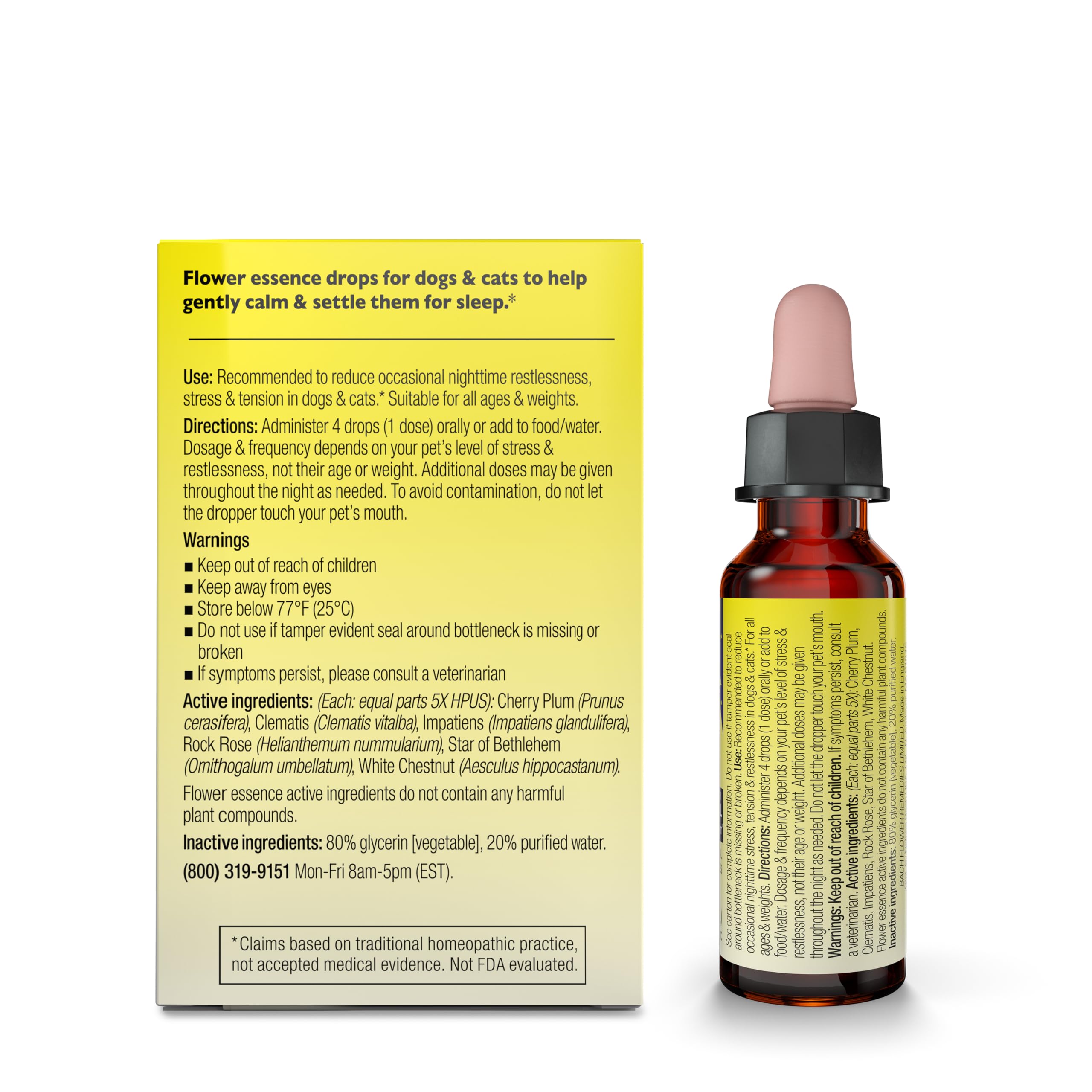 RESCUE Packaging box highlights vegan, sedative-free pet wellness.
