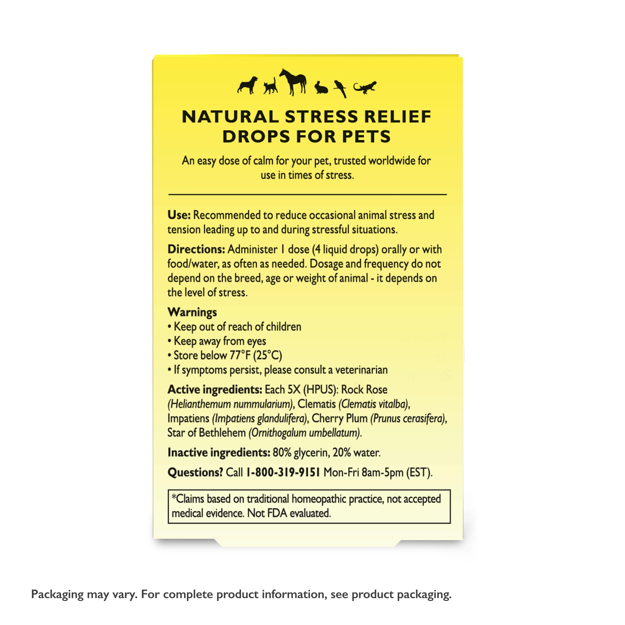 RESCUE Rescue Remedy Pet Dropper close-up label shows homeopathic, plant-based formula.