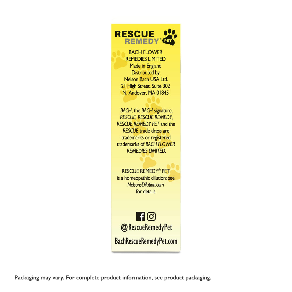 RESCUE Rescue Remedy Pet Dropper uk-made facility illustration background.