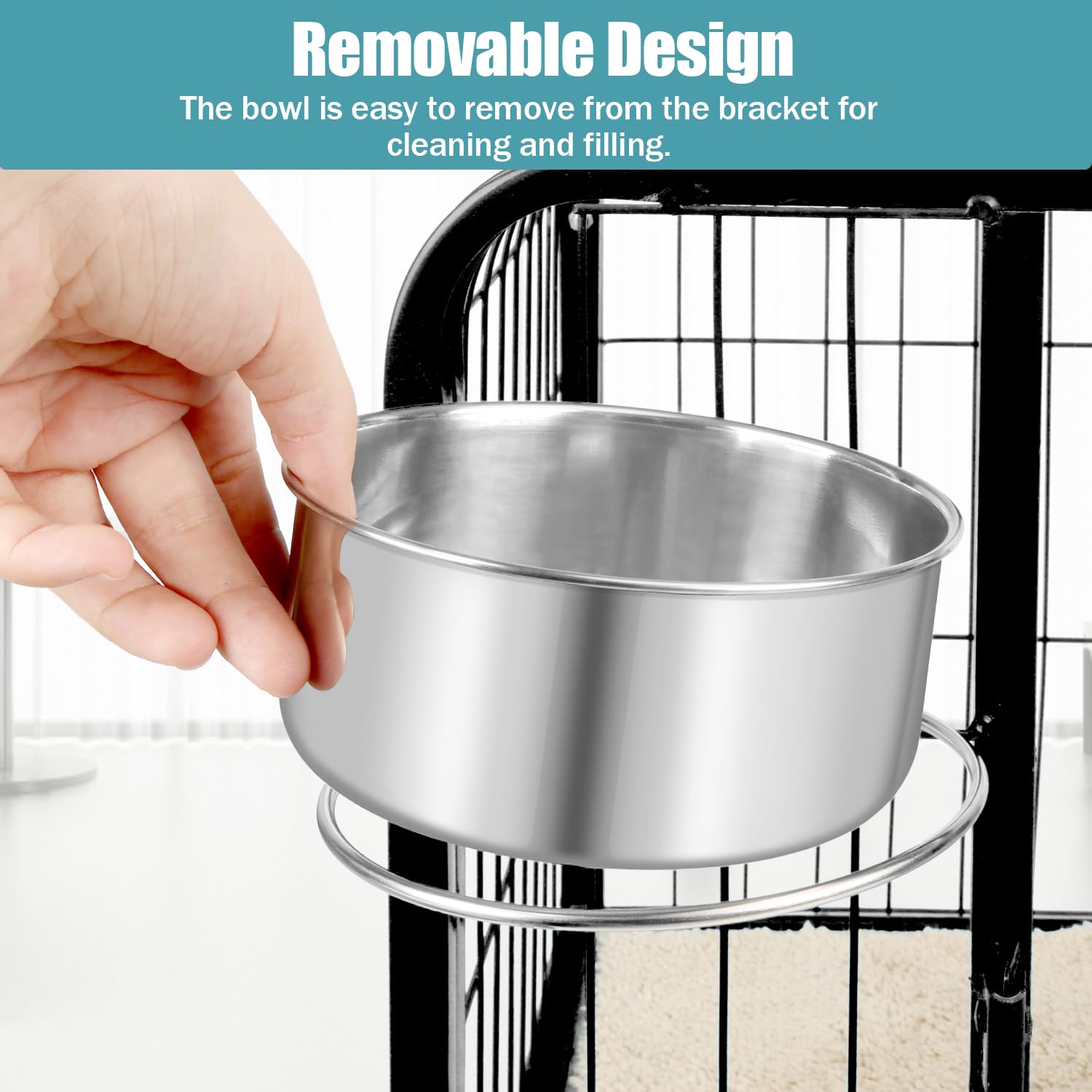 Reshiho dog bowl with removable bracket for quick mounting.