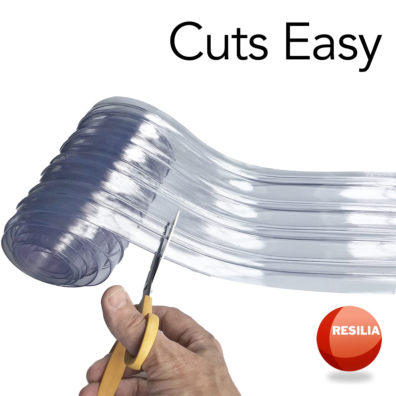 RESILIA DIY vinyl strip shows mounting holes for simple installation on kennels