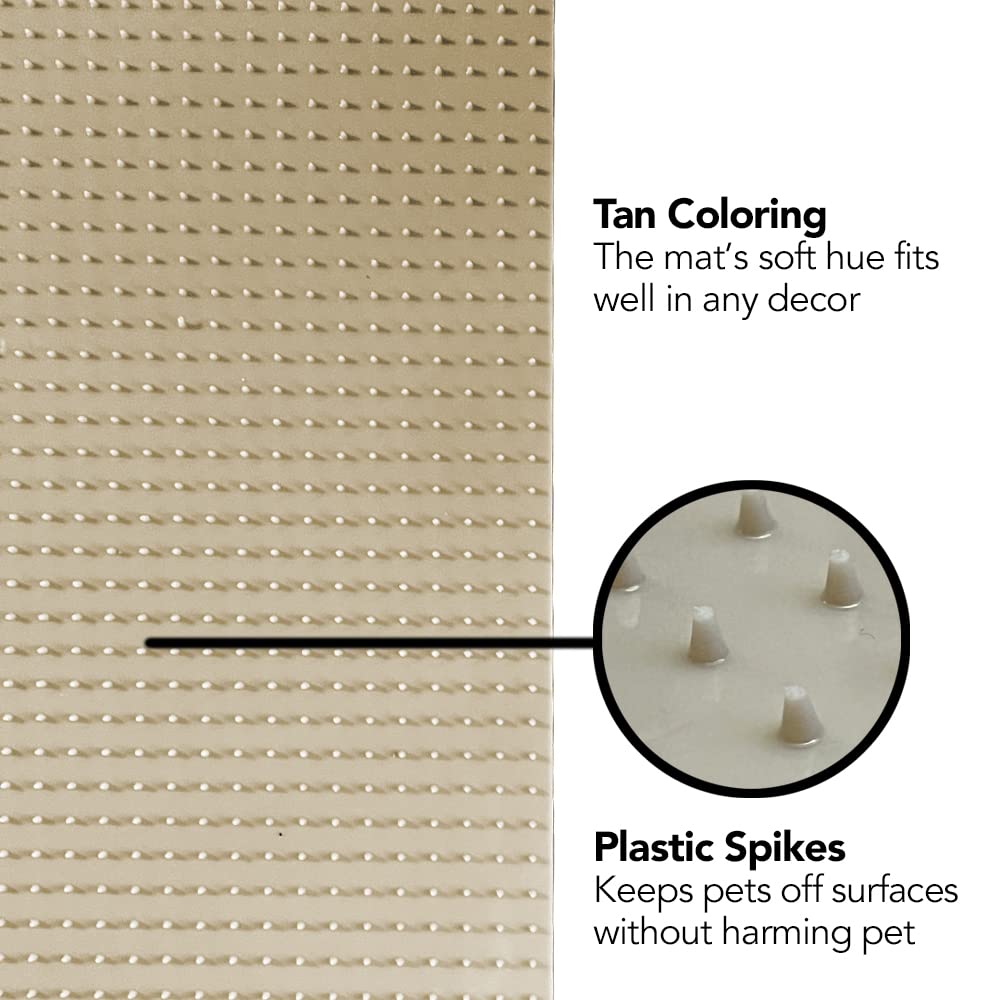 RESILIA stays-in-place mat on table edge helps keep furniture surfaces pet-free.