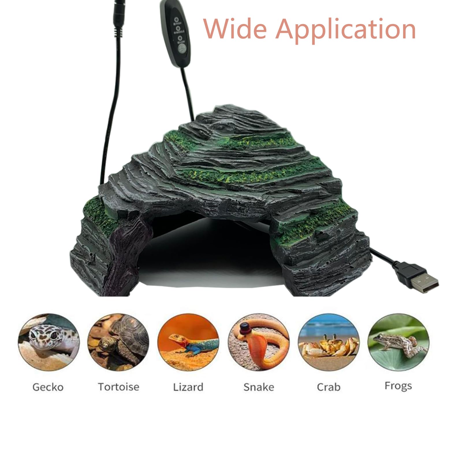 Resin reptile hide rock cave suitable for multiple species.