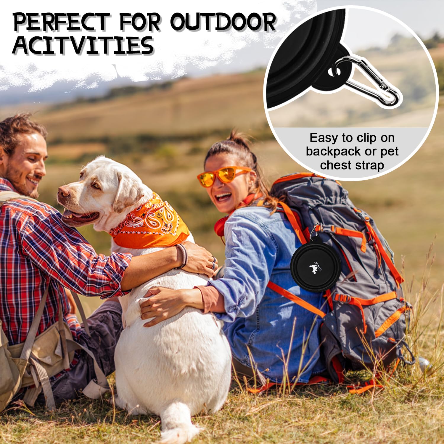 Rest-Eazzzy bol con clip para mochila, perfecto para excursiones.