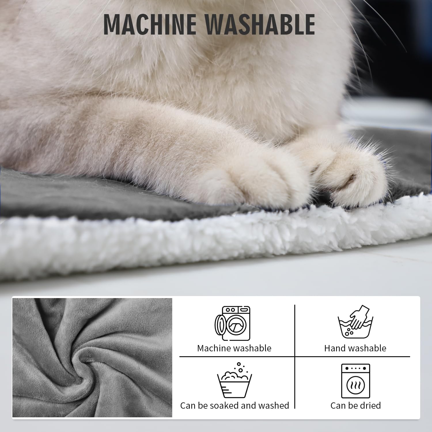 Rest-Eazzzy cat heating pad bed laid flat for safe, uninterrupted warmth.