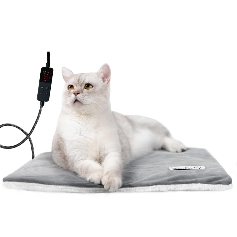 Rest-Eazzzy cat heating pad bed with Pure-Grey outer cover for easy cleaning and warmth.