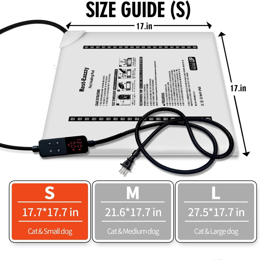 Rest-Eazzzy cat heating pad bed safety protections and fire retardant materials.