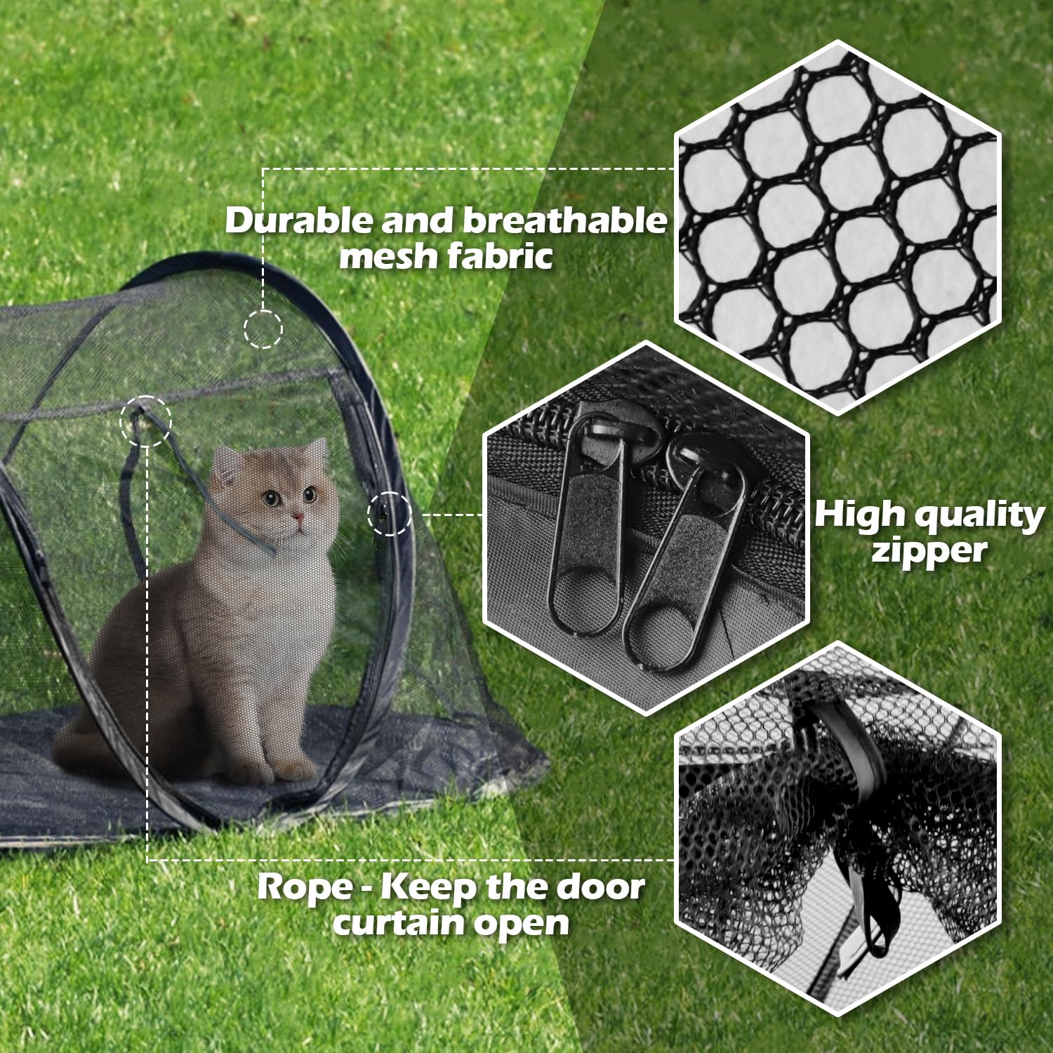 Rest-Eazzzy cat tent outdoor carry-bag included for convenient portability.