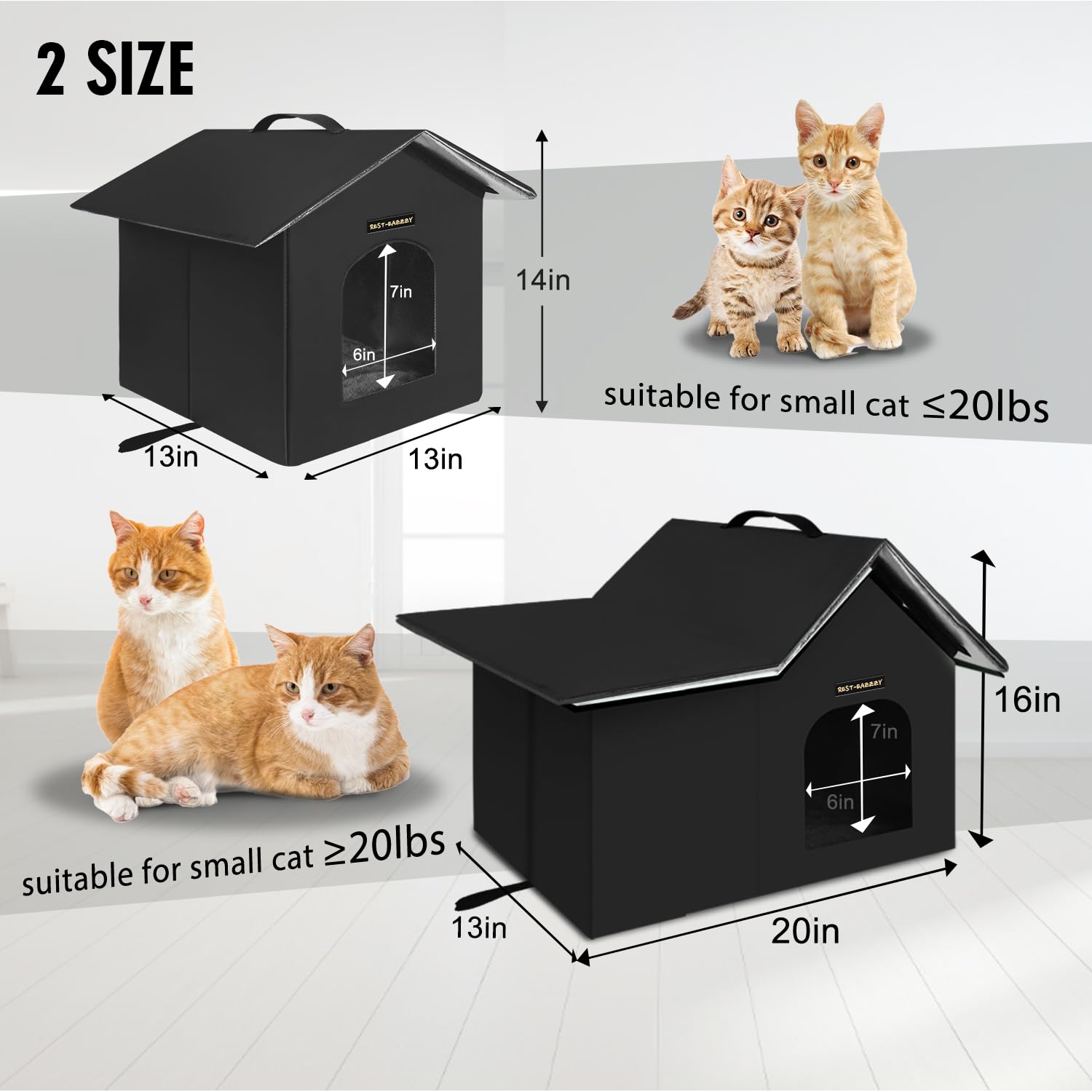 Rest-Eazzzy outdoor cat house portable handle enables easy relocation.