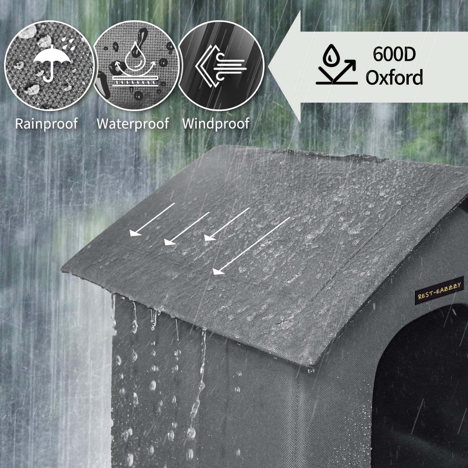 Rest-Eazzzy outdoor cat house spacious interior options for varied animal sizes.