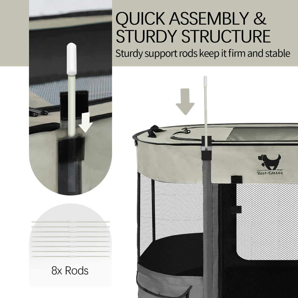 Rest-Eazzzy playpen removable shade cover offers sun protection on outdoor outings.