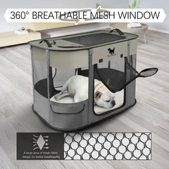 Rest-Eazzzy playpen ventilation mesh keeps pets cool during indoor or outdoor use.