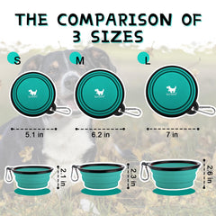Rest-Eazzzy portable dog bowl with carabiners for hands-free outings.