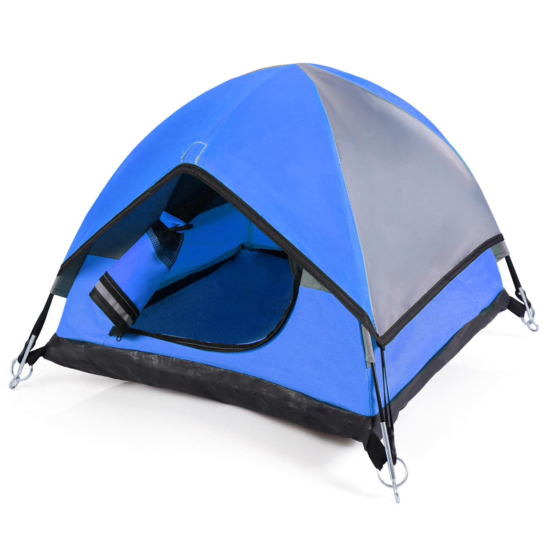 RESTCLOUD cat camping tent side entrance blue, easy access.