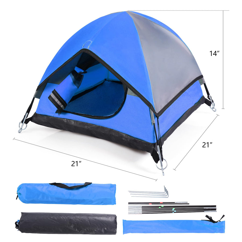RESTCLOUD cat camping tent weather cover blue, draft protection.