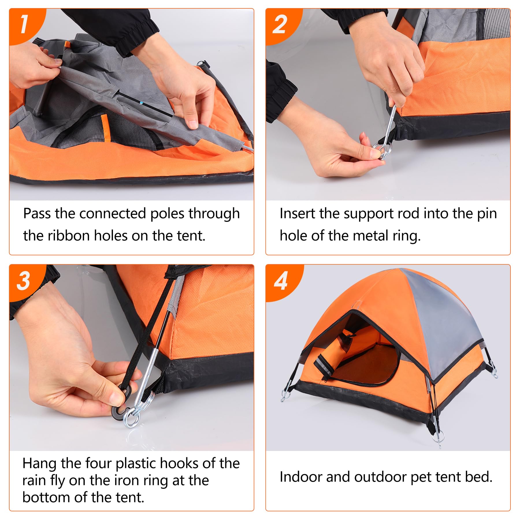 RESTCLOUD Cat Camping Tent orange hideaway for naps and playtime.