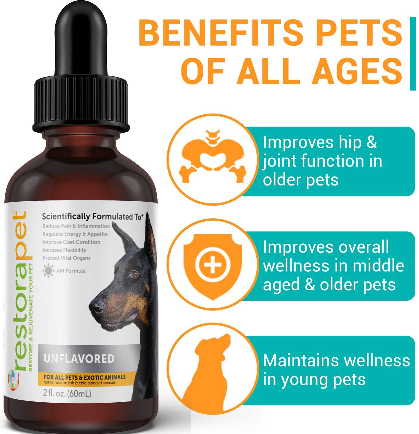 RestoraPet dosing spoon enables easy, precise daily dosing.