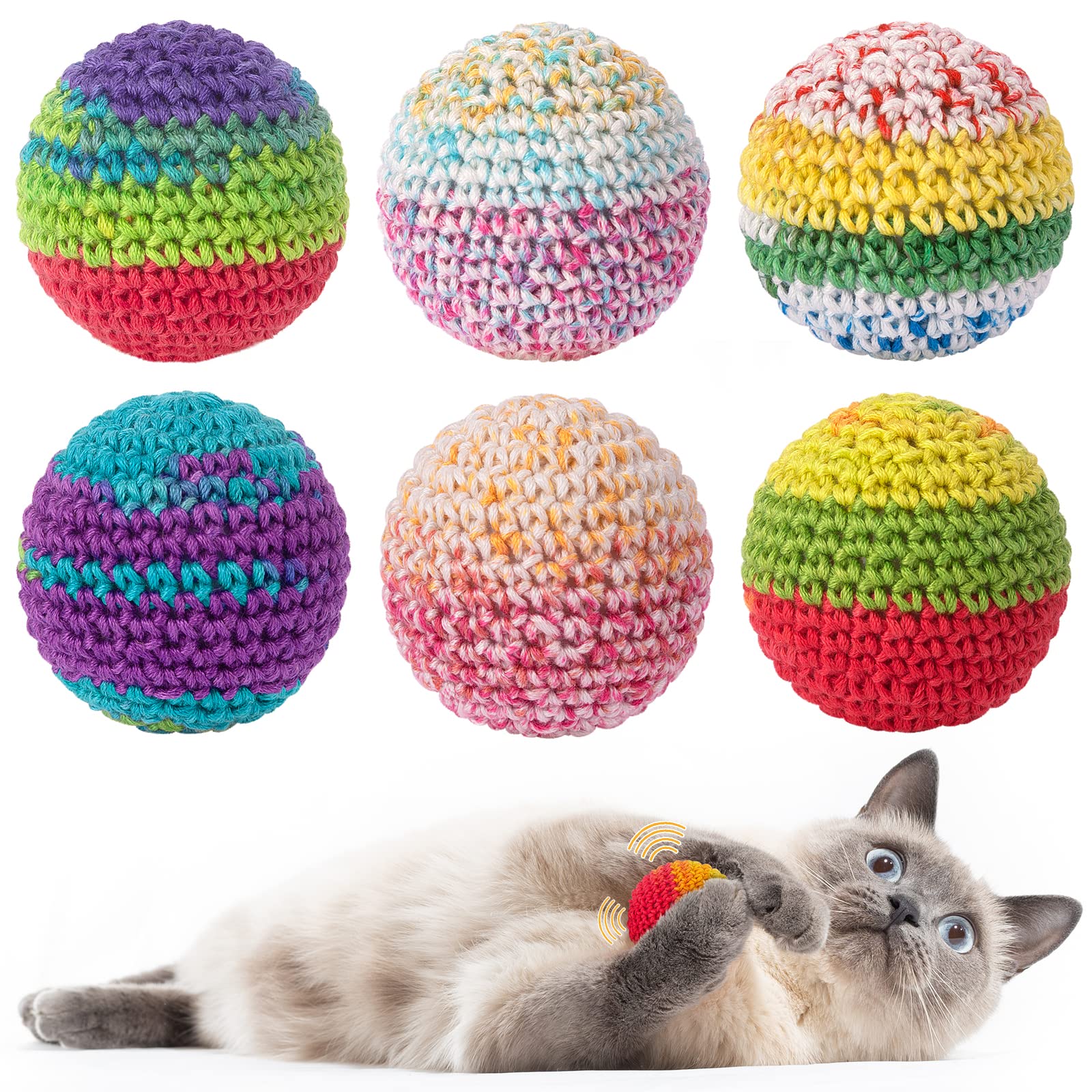 Retro Shaw cat toys balls with soft woolen yarn for gentle indoor play.
