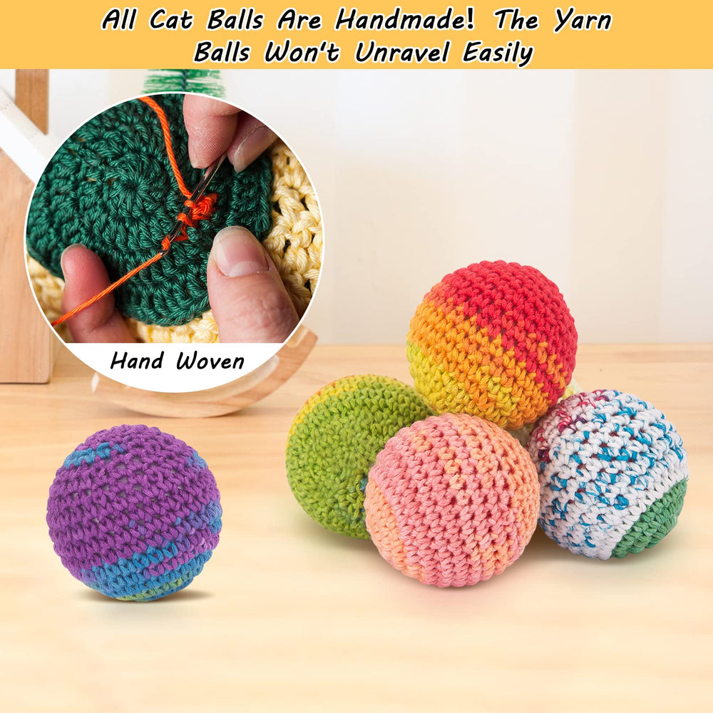Retro Shaw cat toys balls in bright colors for engaging play and curiosity.