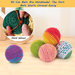 Retro Shaw cat toys balls in bright colors for engaging play and curiosity.