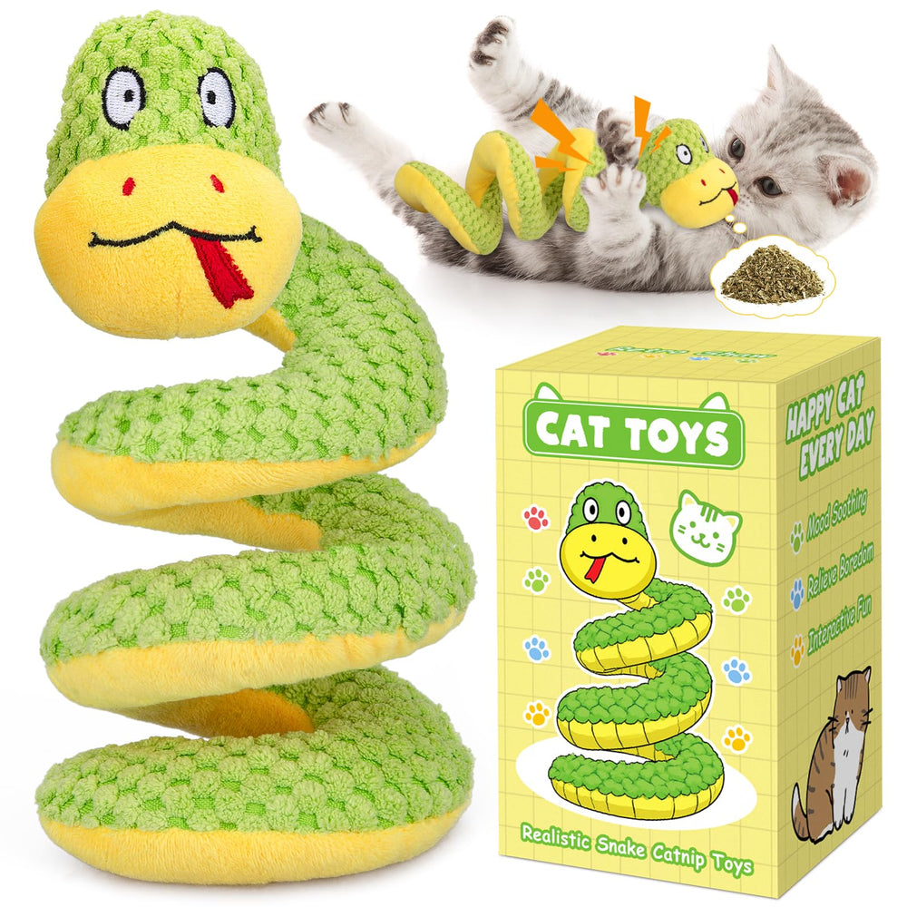 Retro Shaw catnip snake toy 11in realistic design promotes interactive play