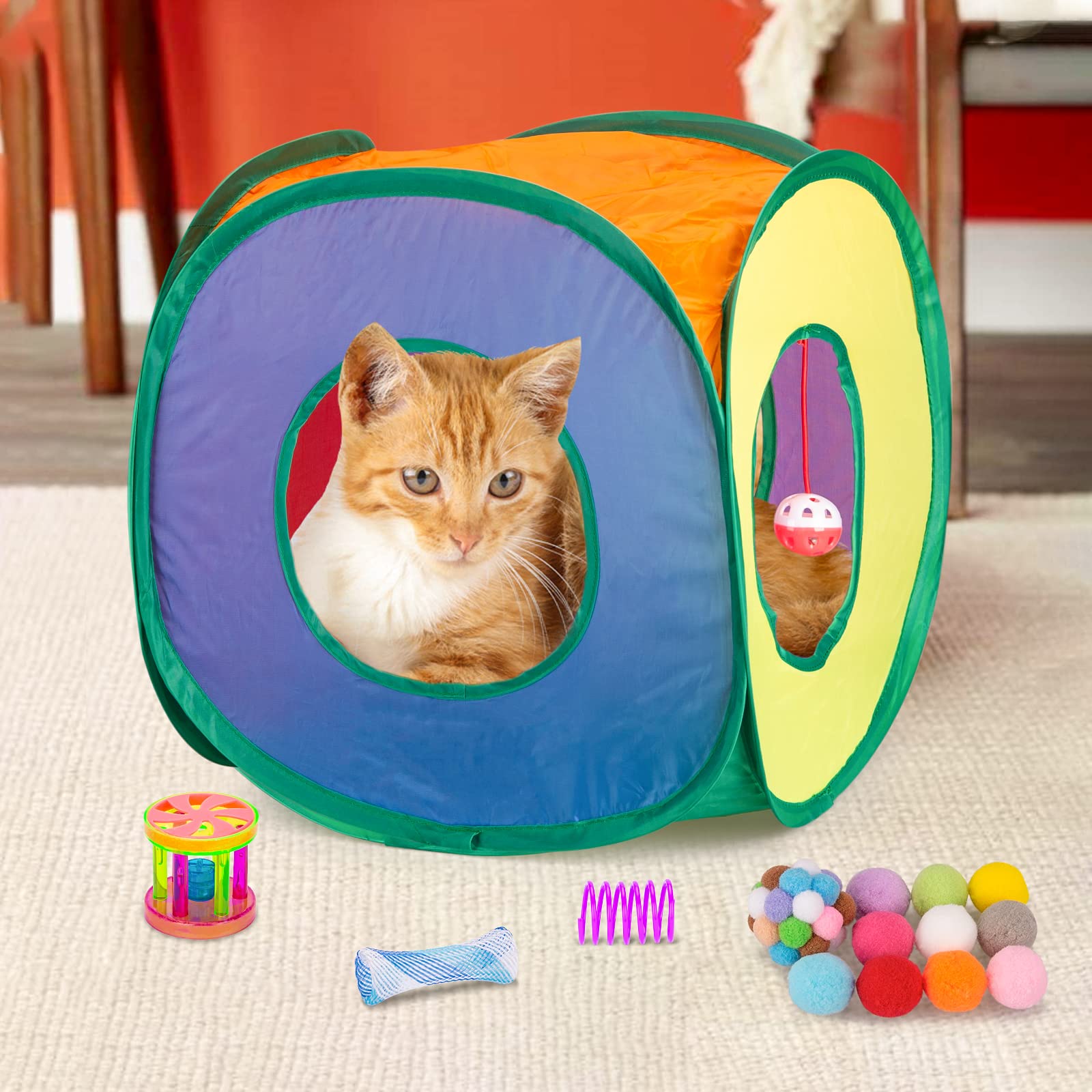 Retro Shaw rainbow balls for rolling and swatting sessions
