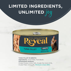Reveal cat enjoying wet food served with broth illustrates satisfying mealtime variety.