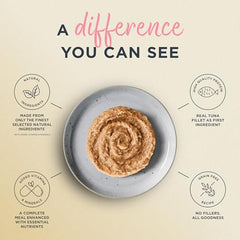 Reveal Entrées silk-pate-texture-closeup reveals a silky paté cats eagerly scoop.